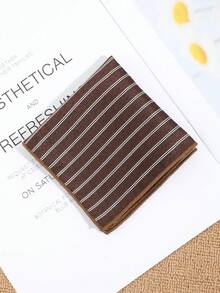 1pc Men's Fashionable Elegant Striped Pattern Handkerchief, Pocket Square Suitable For Business, Banquet, Party, Gathering - Multicolor - View 3