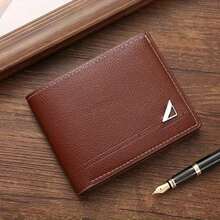 Bolso De Hombre,A Stylish, Large-Capacity Horizontal Wallet, Tan Purse,Suitable For Young Men, Purses,Bags And Purses,Featuring A Short Wallet, Ideal For Both Business And Casual Use, Made Of Soft Faux Leather. - 棕色 - 查看 11