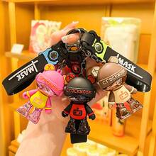 1 pieza Llavero de oso fuerte con máscara genial, colgante de moda estilo callejero, regalo del Día de la Madre, adornos, regalos, artes, artesanías y costura, llaveros, encantos clásicos de bolso, decoración de brillantes rhinestones, decoración linda para bolso de teléfono móvil, cartera. Accesorios de coche, regalos escolares, animales, góticos, Y2K para madre, padre, graduación y maestro - Lindo llavero de Super Oso - Ver 5