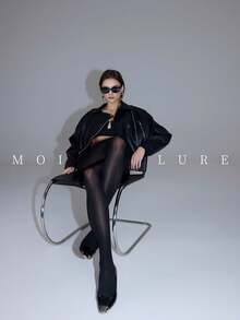 MOIRÉALLURE 1雙女款純色時尚緊身褲，適合日常搭配與夜店風格 - 黑色 - 查看 4