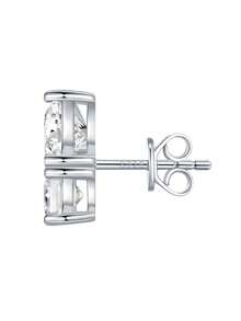 Bông tai Moissanite bạc 925, không gây dị ứng, thiết kế tối giản sang trọng, chống oxy hóa, đa năng, quà tặng cho Ngày Valentine, Ngày của Mẹ, đám cưới, lễ đính hôn, sinh nhật, kèm hộp quà và giấy chứng nhận. - Bạc - Xem 10