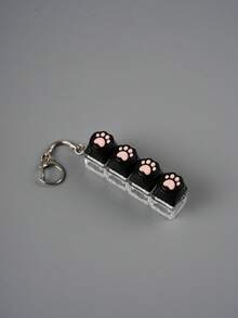 Novelty Stress Relief Squeeze Toy, Soft Silicone Cat Paw Keychain, Keyring, Phone Charm, Mechanical Keyboard Keycap Tapping Sound - Multicolor - View 6