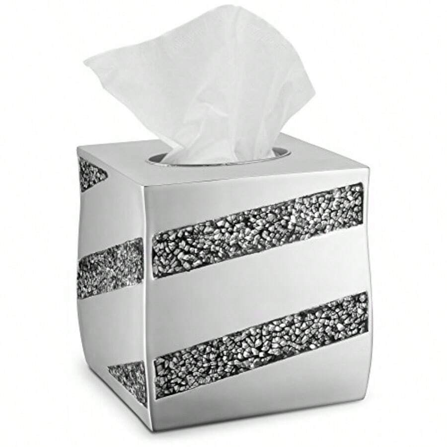 Car Tissue Box - Silver Gray - View 1