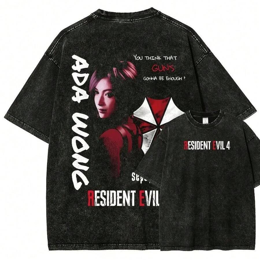 Resident Evil49 Washed Unisex T-Shirt - Black - View 1