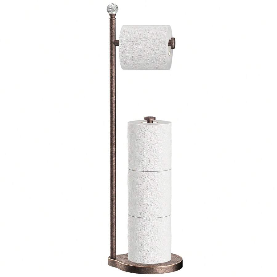 Giá đỡ giấy vệ sinh nhà tắm bằng kim loại chắc chắn, kiểu dáng độc lập, có quả cầu pha lê, phụ kiện hộp đựng giấy vệ sinh. - khăn lau dầu - Xem 1