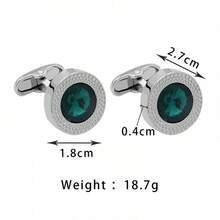 2PcsCrystal Cufflinks Men French Cuff Shirt Fashion New Wedding Groom Bridal Business Casual Dress Cuff Links Men's Jewelry Luxury Gifts - Multicolor - View 10