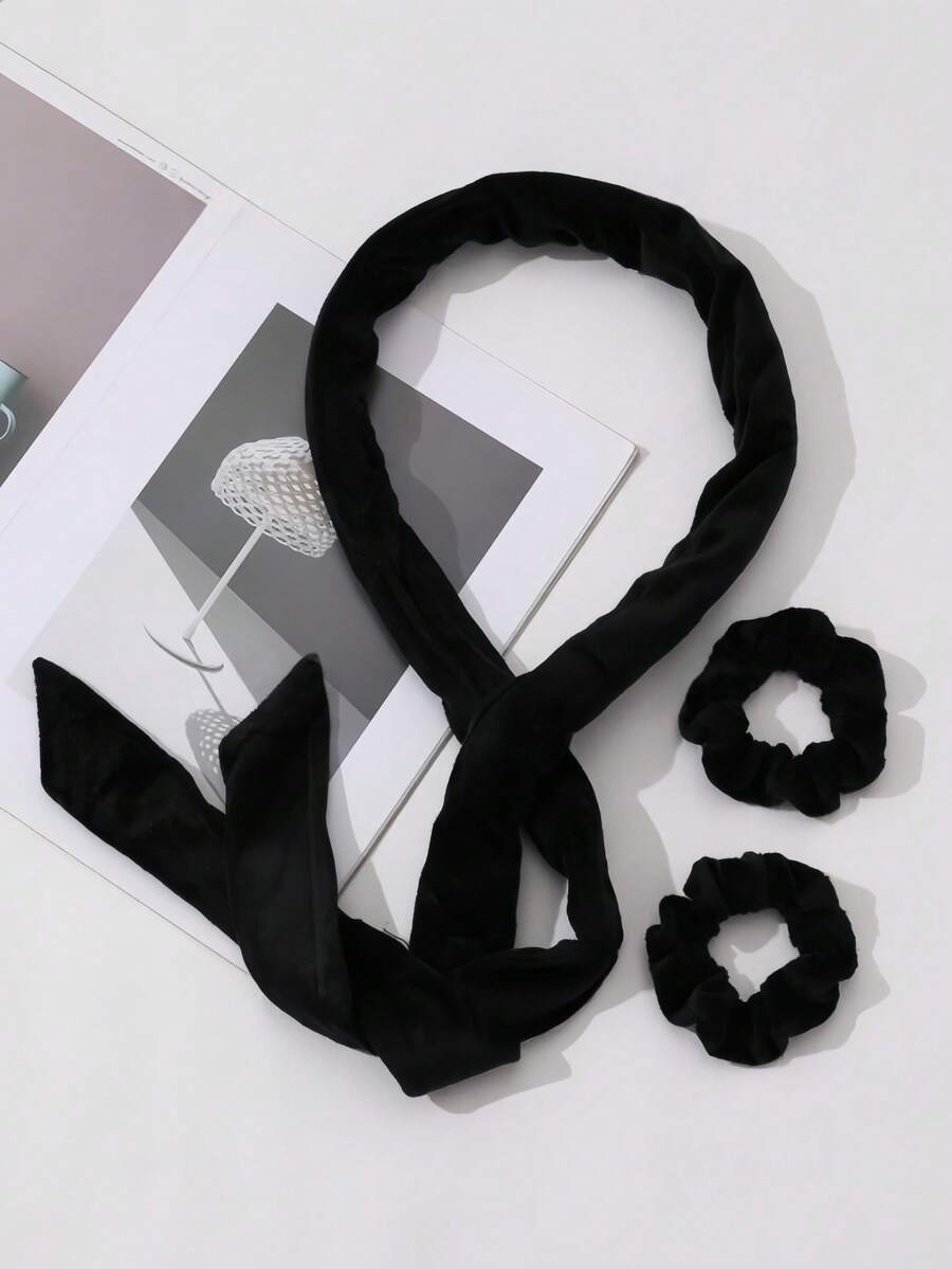 一套女士免加热海绵卷发器 - 黑色 - 查看 1