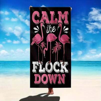 Khăn tắm biển bằng sợi microfiber, họa tiết chim hồng hạc và cây cọ, khăn cỡ lớn phù hợp cho gia đình, phòng tắm, du lịch ngoài trời, siêu mềm mại và nhanh khô, có thể dùng làm quà tặng sinh nhật, quà tặng cho nữ, khăn choàng tập yoga, bơi lội, chạy bộ, du lịch, cắm trại.