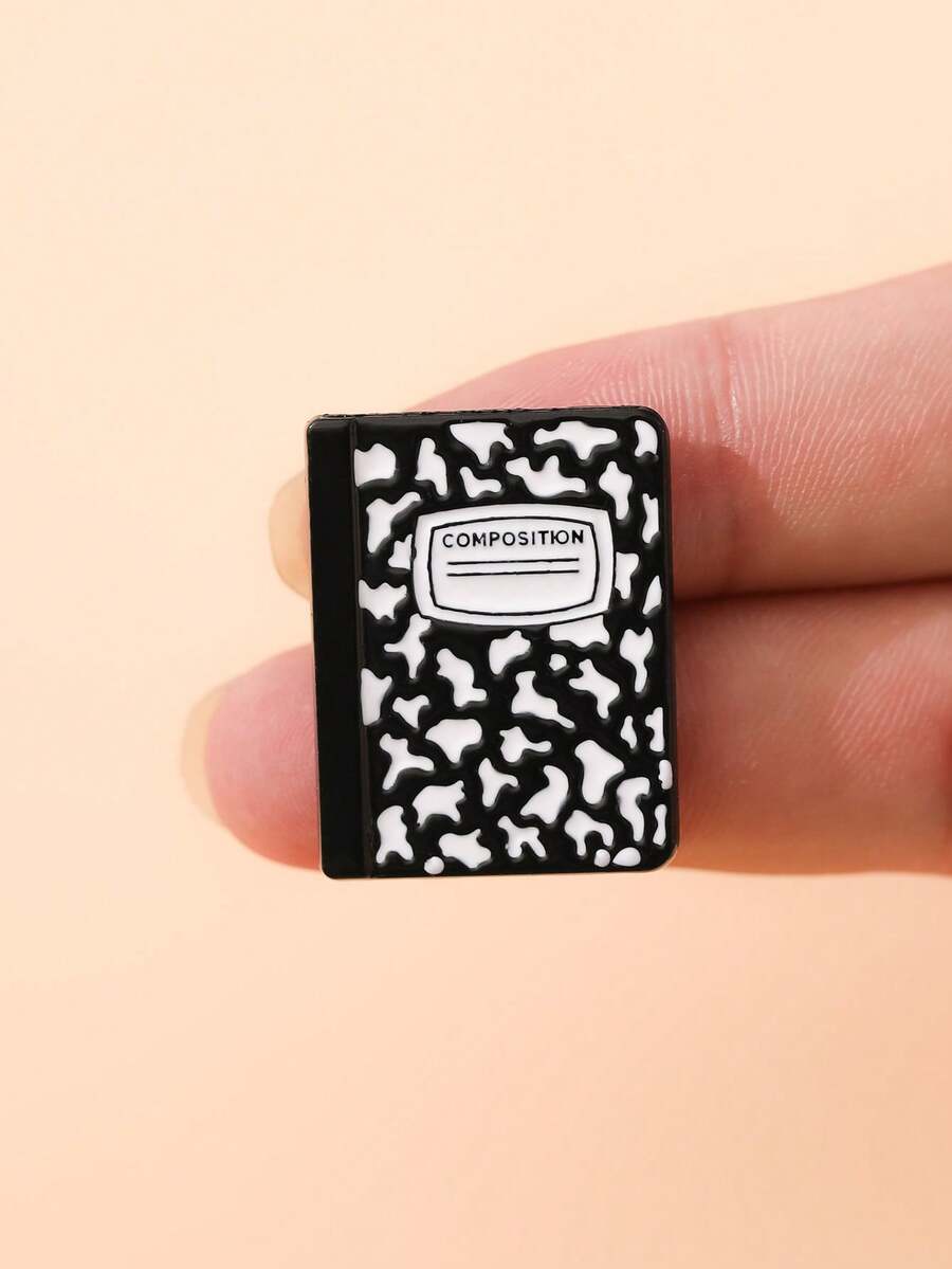 1 chiếc ghim cài áo phong cách tối giản, đen trắng, chất liệu cao cấp, mang đến vẻ đẹp trí thức cho trang phục của bạn, vẻ đẹp hoài cổ để tô điểm cho quần áo, túi xách, áo khoác. - Đen và trắng - Xem 1