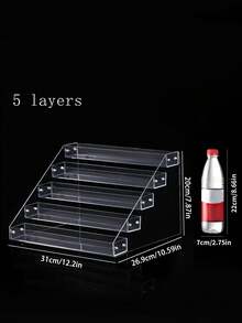 1 pieza Nuevo Estante de almacenamiento y exhibición de perfumes de varios niveles transparente, organizador de cosméticos y juguetes, para colecciones de vacaciones, playa, baño y dormitorio, de gran capacidad - transparente - Ver 7