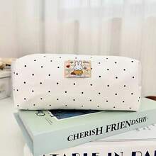1 Hộp bút vải canvas chủ đề Miffy | Hộp bút in hình chú thỏ dễ thương chấm bi | Chất liệu bền, có khóa kéo | Hộp đựng văn phòng phẩm tối giản, thích hợp sử dụng hàng ngày, làm quà tặng cho học sinh, phần thưởng trong lớp học, quà tặng giữa bạn bè. - Nhiều màu - Xem 7