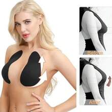 10/2pcs Seamless Invisible Lift Strapless Bra, Nude, Brown, Black, Suitable For B-E Cup Plus Size, Beach Essentials, Pool Float - Multicolor - View 3