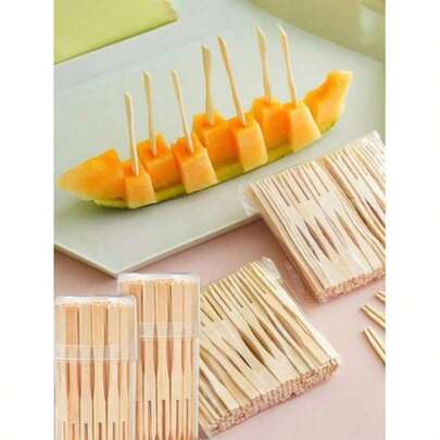 100 Pieces Mini Bamboo Skewers - Bamboo Skewers For Appetizers, Cocktails, Fruits, Pastries And Desserts, Perfect For Kitchen, Restaurant, Party