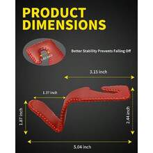 Paquete de 4 ganchos de piel superior para reposacabezas de asiento de coche con capacidad de carga de 44 libras organizador de almacenamiento accesorios universales para el interior del coche para bolsos botellas de agua paraguas rojo - Rojo - Ver 5