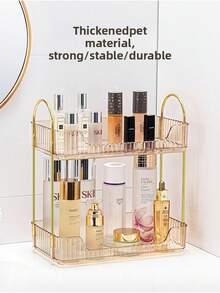 Bathroom Countertop Storage Rack, Dressing Table Countertop Storage Tray, Bathroom Countertop Tray Storage Rack, Plastic Tray Rack, Can Place Perfume, Cosmetics, Skin Care Products (Transparent White) - White - View 8