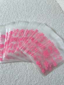100个8cm*10cm+3cm加厚哑光粉色樱花印花自粘袋，优雅ins风珠宝/礼品包装袋，附赠粉色樱花印花礼品卡，适用于派对、节日或促销文具礼品，尤其适合情人节、婚礼等场合。 - 8x10+3cm粉紅櫻花 - 查看 4