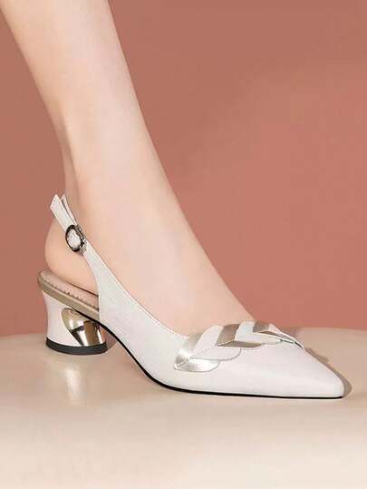 尖头时尚女式高跟鞋，新款粗跟高跟鞋