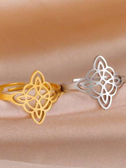 1pc Minimalist Stainless Steel Bow Adjustable Ring, Cute Summer Vacation Style Fashion Ring, Personalized Gift For Friends