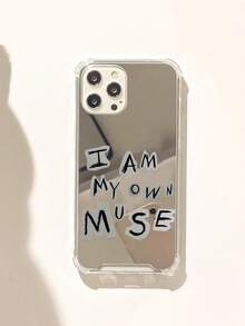 I Am Muse 标语图案镜面防摔手机壳，兼容 13/11/17/17 Pro/16/14/15/15 Pro/15 Plus/15 Pro Max/7 Plus/8 Plus/X/Xs Max/Xr/11 Pro/12 Pro/13 Pro/14 Pro/12 Mini/13 Mini/11 Pro Max/12 Pro Max/13 Pro Max/14 Pro Max/14 Plus/17 Pro Max/17 Air/6/6s Plus/7/8/16 Pro/16 Plus/16 Pro Max/SE2/17 Pro Max 和三星手机Galaxy/A54/A14/A12/A13/A15/A32/A33/A24/A52S/S20/S21/S22/S23/S24/S23Plus/S24ultra/S25/A15/A33/A23 - 無色 - 查看 2