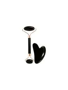 Bộ chăm sóc da mặt 4 món dòng Black Series: Con lăn massage bằng nhựa + Bảng Gua Sha hình trái tim + Bàn chải làm sạch hai mặt + Túi chườm đá, dụng cụ làm đẹp, nâng cơ và săn chắc da tại nhà. - Bộ sản phẩm làm sạch da mặt màu đen - Xem 8