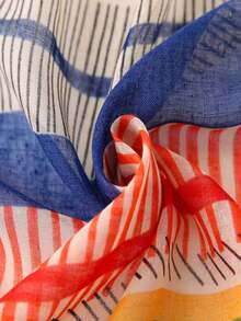 1pc Lightweight Printed Scarf With Tassels, Elegant Design Fashion Shawl For Women, Breathable Chiffon Scarves For Spring/Summer, Versatile Headscarf, Beach Wrap, Sun Protection,Holiday,Travel Essential,Holiday - Red - View 5
