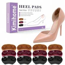 Gel Heel Pads For Loose Shoes -  6 Pairs Heel Grips For Women Men Boots, Pumps, Flats - Heel Cushion Insert Filler For Blisters, Foot Pain, Rubbing, Anti Slip, Comfort (Black, Beige, Purple) - Multicolor - View 1
