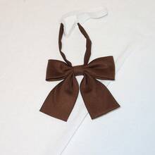 Dasi Longgar Tanpa Ikatan Warna Polos, Set Aksesoris Dasi Kemeja Seragam Sekolah Gaya Jepang, Festival, Perjalanan, Disko, Pakaian Wisuda - Rust Brown - View 2