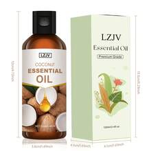 LZJV 100ml/3.4 Fl Oz, 30ml/1.0 Fl Oz Coconut Fragrance Essential Oil, Long-Lasting Aroma, Suitable For Body Care, Nourishing And Smoothing Skin. Applicable For Face, Hair, Skin And Body. Can Be Used With Aroma Diffuser/Aroma Stone For Home, Car And Outdoor Travel. - Coconut Essential Oil - View 8