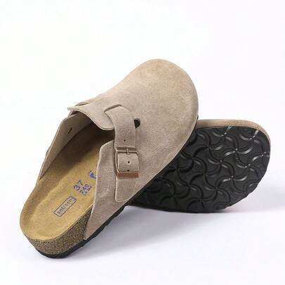 Boston Unisex Buckle Clogs With Arch Support, Soft Cork Sole, Mules, Stylish Platform Beach Sandals, Platform Outdoor Slippers.