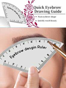 1pc Reusable Eyebrow Stencil Guide, PVC Tattoo Ruler, Affordable Christmas Gift, Cosmetics, Makeup Tools, Cheap Item, Gift, Women's Gift, Christmas Gift, Freebie, Travel, Cheap Goods, Travel Essentials - Multicolor - View 2