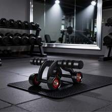 4-Wheel Sturdy Ab Roller / Quiet & Durable Wheel / Home Core Training Device / Non-Slip Handles - Multicolor - View 3