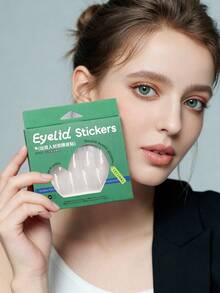 1 Box/60pcs Invisible Double Eyelid Tapes, Breathable Mesh Material, Green Crescent Moon Shape, Natural Matte Finish, Waterproof, Sweat-Resistant, Easy To Apply And Remove, Eyelid Makeup Tool For Daily Use - Green - View 6