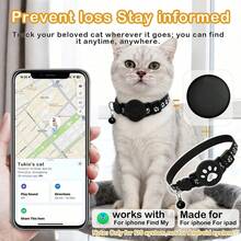 Bộ vòng cổ cho mèo cưng, bao gồm vòng cổ, thiết bị định vị và vỏ bảo vệ bằng silicon, thiết bị định vị GPS thông minh chống thất lạc - Theo dõi thời gian thực, không cần cài đặt, chỉ tương thích với thiết bị iOS. - Hồng - Xem 2