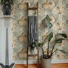 1 Cuộn Giấy Dán Tường Tự Dẹp Họa Tiết Hoa Vàng Cổ Điển, Giấy Dán Tường Hoa Chim Vườn, Thích Hợp Cho Phòng Ngủ, Phòng Khách, Tường Nhấn Điểm, Kích Thước 17,5 Inch x 10 Feet, Giấy Dán Tủ Màu Xanh Bạc Hà Đậm, Giấy Dán Tường Có Thể Tháo Rời, Nhãn Dán Ngăn Kéo - A - Xem 8