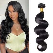 12A 波浪卷发束 真人发 巴西处女发 30 英寸 未加工 Remy 原发束 接发 - Natural Black - 查看 2