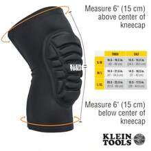 Klein Tools 60492 Knee Pads Lightweight Padded Knee Sleeves Breathable Mesh Back Elastic Cuff with Slip-Resistant Silicone Black M/L - Multi - Ver 3
