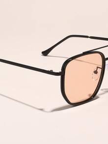Verywork 1pc Women Advanced Sense Unique Double Beam Design Pilot Frame Superior Quality Elegant Luxury Brand Designer Fashion Eyeglasses Comes With Storage And Wiping Cloth For Ideal Choice For Gift Business Casual Woman Going Out Outfit - 彩色 - 查看 2