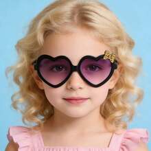 6pcs Cute Bowknot & Heart Shaped Kids Fashion Glasses, Girls Retro Decorative Photo Props - Multicolor - View 1
