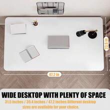 Modern Simple Home Office Desk, 47.2 Inch Small Computer Table, Writing Desk For Bedroom - White - View 4