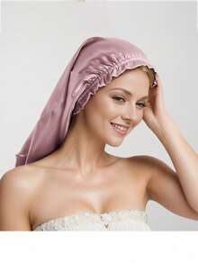 1 pezzo Cuffia da notte a tinta unita, cuffia per la cura dei capelli in raso, cuffia da notte a coda lunga di colore scuro, fascia elastica per capelli, adatta per estate, spiaggia, cappello - Multicolore - Visualizzare 7