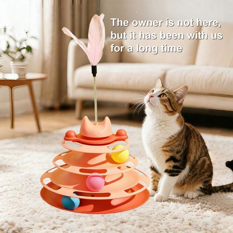 Cat Self-Entertainment Turntable Toy - Pet Self-Entertainment Device, 4-Layer Design, Versatile Play, Suitable For Cats To Entertain Themselves, Ideal Gift For Pet Lovers - View 1
