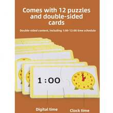 Wooden Digital Clock Early Education Learning Time Cognition Puzzle Board Set Educational Toy - Multicolor - View 6