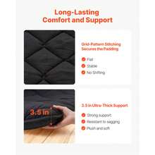 Japanese Tatami Mat, Queen Size Foldable Japanese Tatami Mattress, Futon Mattress With Storage Bag & Fastener, 9-Layer Floor Mat For Sleeping, Dorm, Meditation, Yoga, 80 X 60 X 3.5 In, Black - Màu đen, 80 x 60 x 3,5 inch - Xem 5