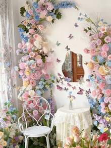 Ramo de boda cautivador 2026 hecho de rosas artificiales de alta gama, decorado con perlas lujosas, adecuado para ocasiones especiales elegantes. Ofrece una variedad de opciones de color, estilos diversos y especificaciones de tamaño. - Amarillo - Ver 5