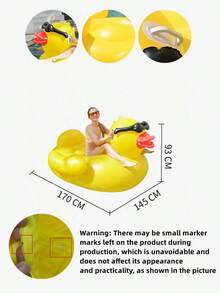 Cama flotante para piscina con colchón de aire reforzado, hamaca de agua, colchoneta inflable de PVC con gran pato amarillo, flotador - Multicolor - Ver 4