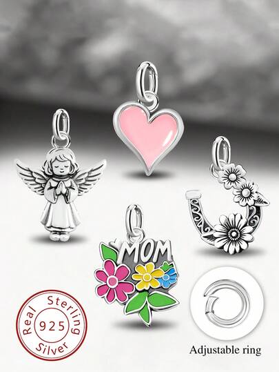 1 chiếc mặt dây chuyền hình thỏ hoa mùa xuân bằng bạc sterling 925 đơn giản và độc đáo, mặt dây chuyền tự làm hình thỏ, trang sức tinh tế làm quà tặng cho phụ nữ hoặc nam giới.