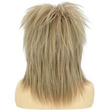 HAIRJOY Synthetic Hair 80s Tina Diva Costume Wig For Women  Blonde Rocker Mullet Wigs Glam Punk Rock Rockstar Cosplay WigY2K Women's Hair Bundle: Wigs, Extensions, Wig Caps & Hair Accessories - A1 - View 7