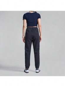Pantalones largos casuales con cordón para entrenamiento y fitness de Adidas para mujer, Primavera 2026, GR3744 - Negro - Ver 4