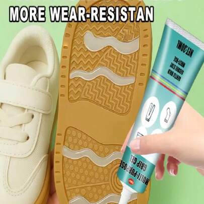 1套/2套防滑软胶鞋贴，粘合套装（胶水+涂抹头+刮板+模具），即时防滑，耐磨防滑，适用于：需要增强鞋底抓地力的人士、老年人、病人、残疾人士。可用于：袜子、高跟鞋。透明防滑贴 - 易于使用，适用于湿滑/雨天/冰面环境 - 持久耐磨配方