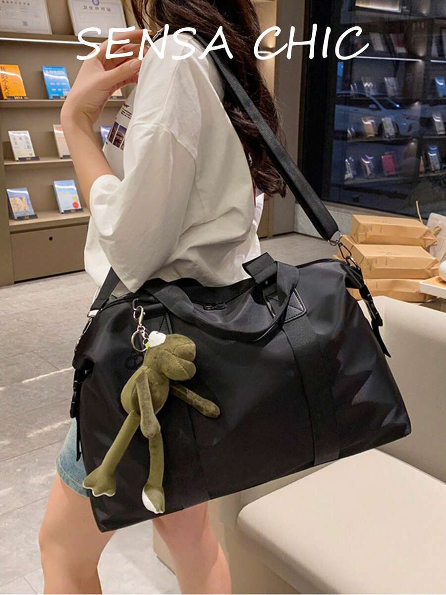 周末短途旅行行李包、旅行行李包、大容量健身瑜伽包、干湿两用手提包、大容量休闲多功能便携动物挂件装饰设计单肩包,适合商务、度假、户外、滑雪、运动、上学等场合,是旅行必备品,也是海滩夏季度假旅行的理想之选。旅行包、行李包、手提包、健身包、登机包、周末包,轻便大容量,经久耐用,是户外度假的必备单品。 - 黑色 - 查看 1